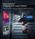 Raythink CX20 Pro 3.5" Thermal Camera, 512×384 Super Resolution, with 2MP Visible Light Camera, Laser Pointer & Wifi, 32 GB Handheld Infrared Camera for Industrial & Home Inspections