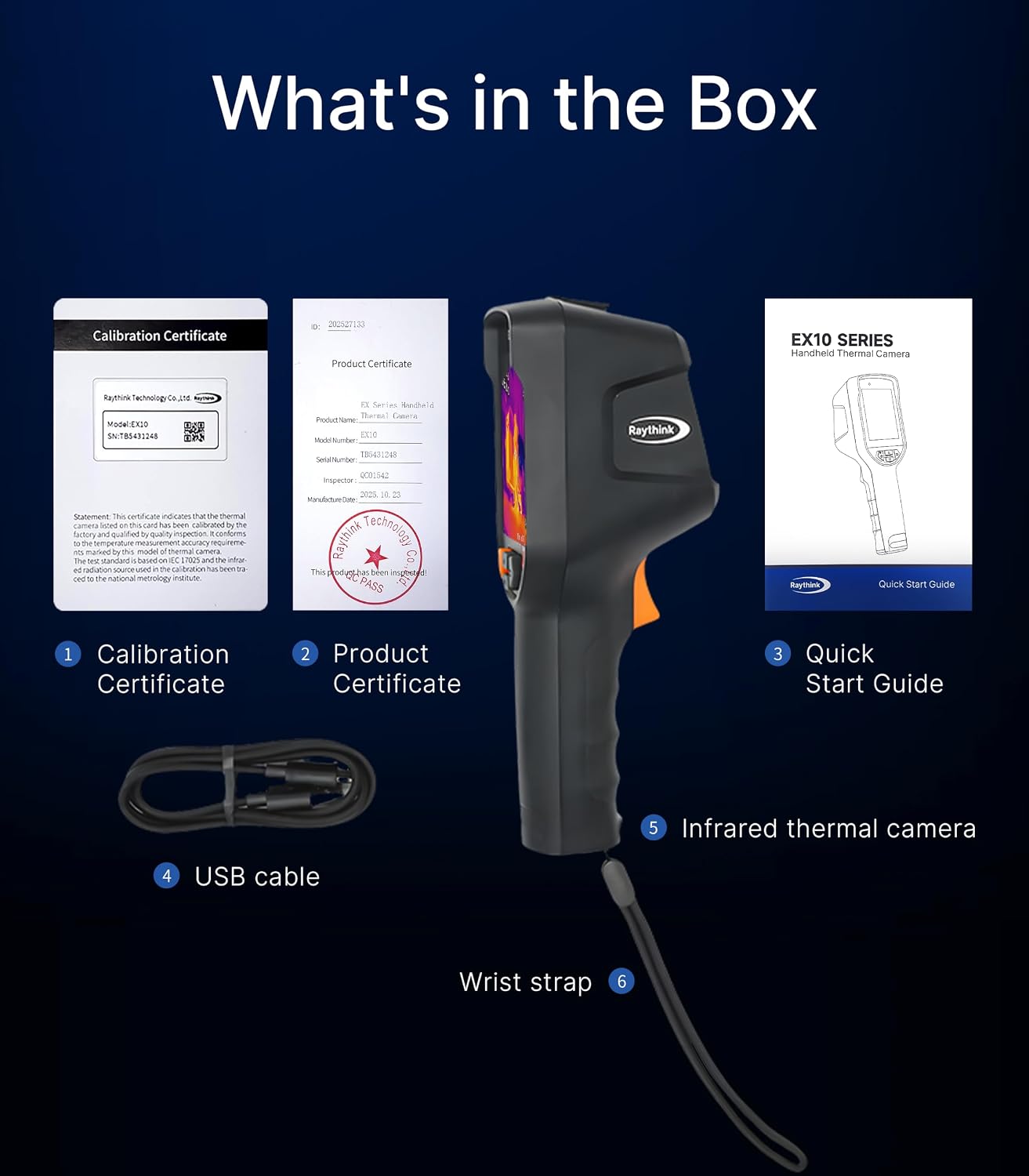 Raythink EX10 Thermal Camera with Super Resolution 320x240, 160x120 Infrared Resolution, 40mK, 25Hz, 8GB Storage, 10-Hour Battery, IP54 for Electrical and HVAC Inspection