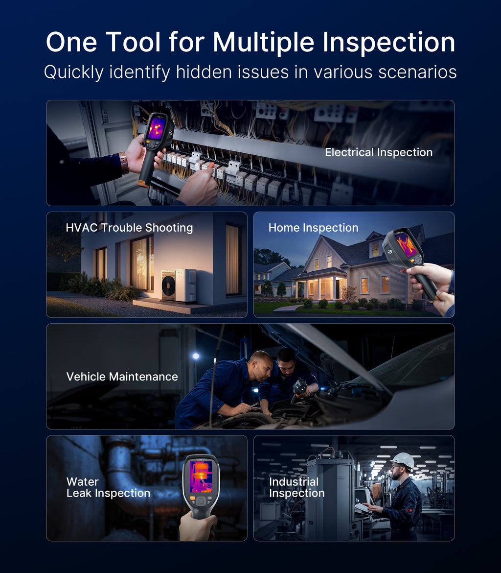 Raythink CX20 Thermal Camera with AI Super Resolution 512x384, 256x192 Infrared Resolution, 25Hz, 40mK, 32GB Storage, 6-Hour Battery, IP54 for Electrical and HVAC Inspection
